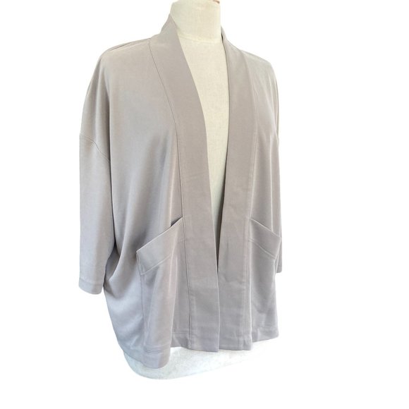 PureJill J. Jill Sand-Washed Open Coastal Beachy Neutral Knit Cardigan Jacket-M - Picture 11 of 11